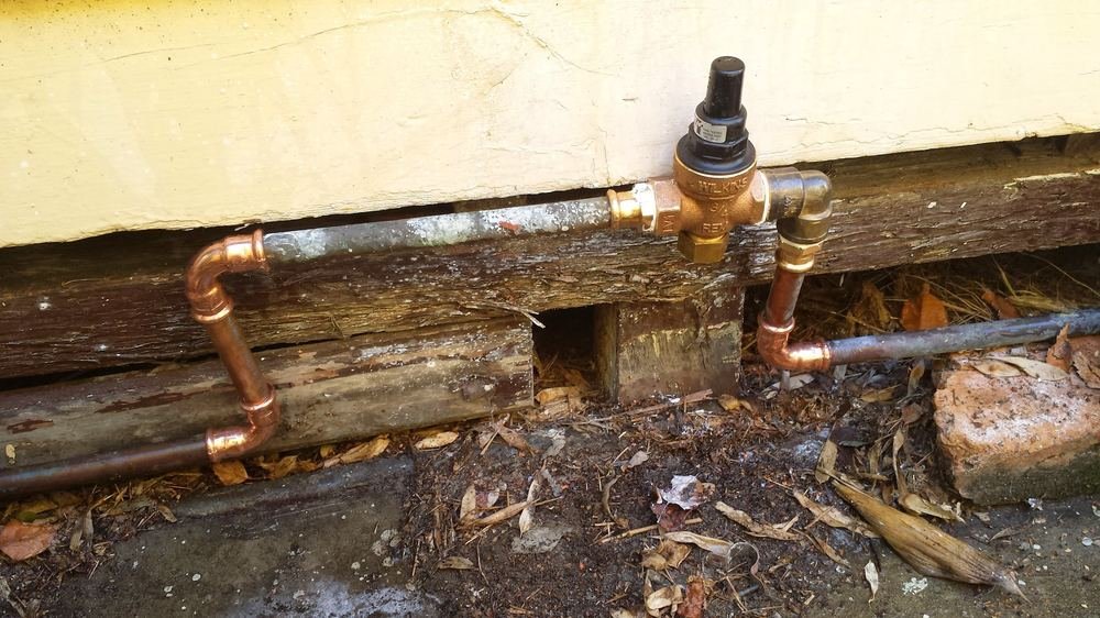 New pressure reducing valve fitted to a home's water supply